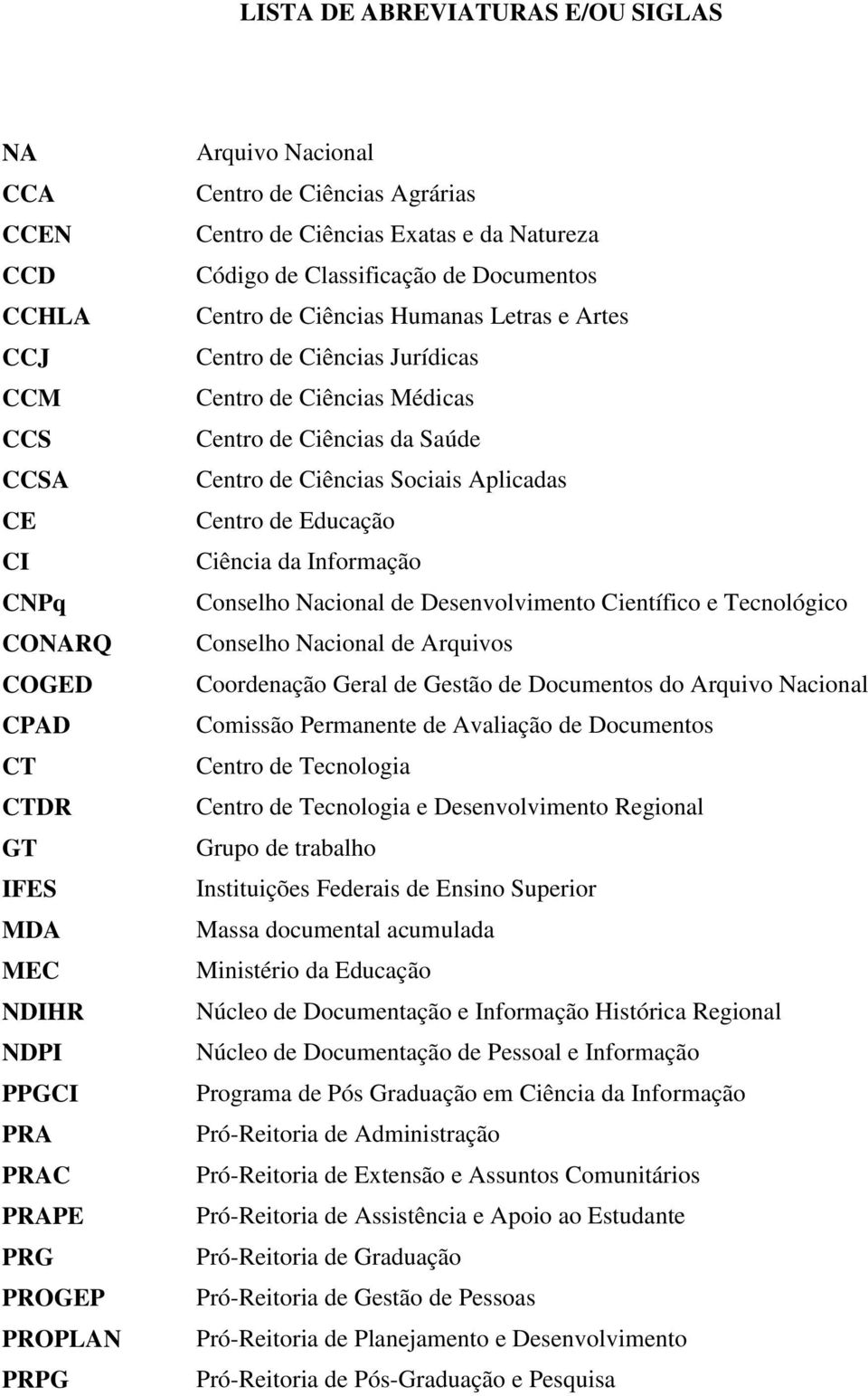 Médicas Centro de Ciências da Saúde Centro de Ciências Sociais Aplicadas Centro de Educação Ciência da Informação Conselho Nacional de Desenvolvimento Científico e Tecnológico Conselho Nacional de