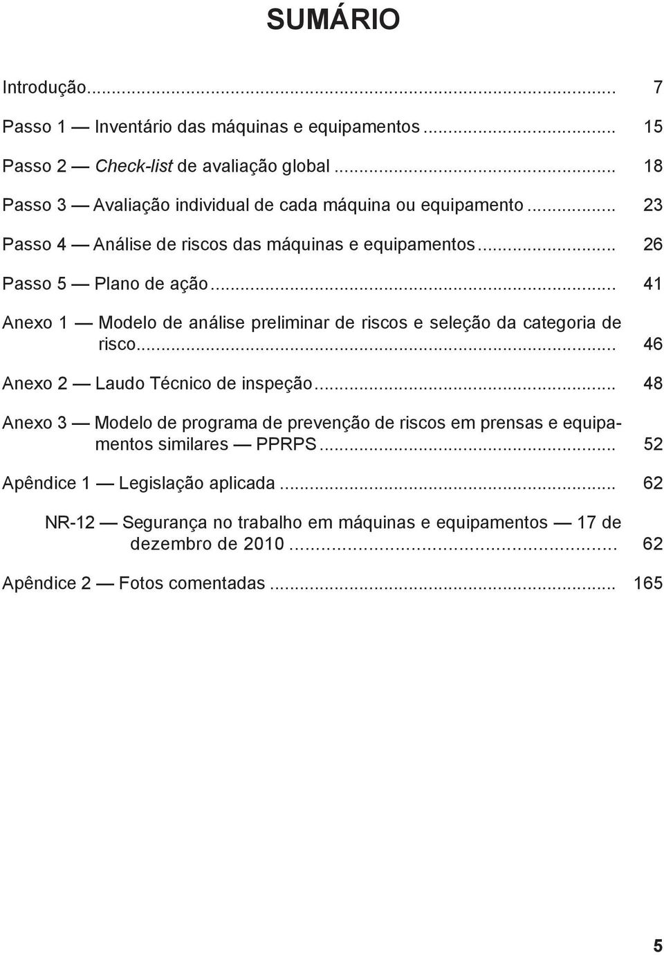 .. 41 Anexo 1 Modelo de análise preliminar de riscos e seleção da categoria de risco... 46 Anexo 2 Laudo Técnico de inspeção.