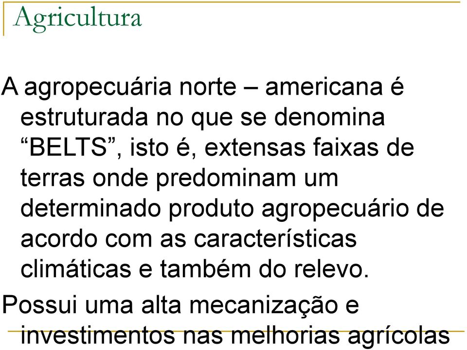 determinado produto agropecuário de acordo com as características