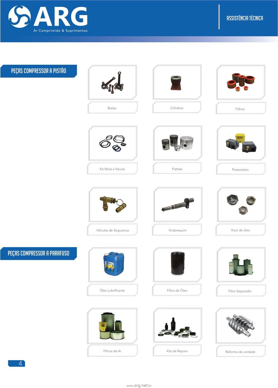 Virabrequim Visor de óleo Peças compressor a parafuso Óleo