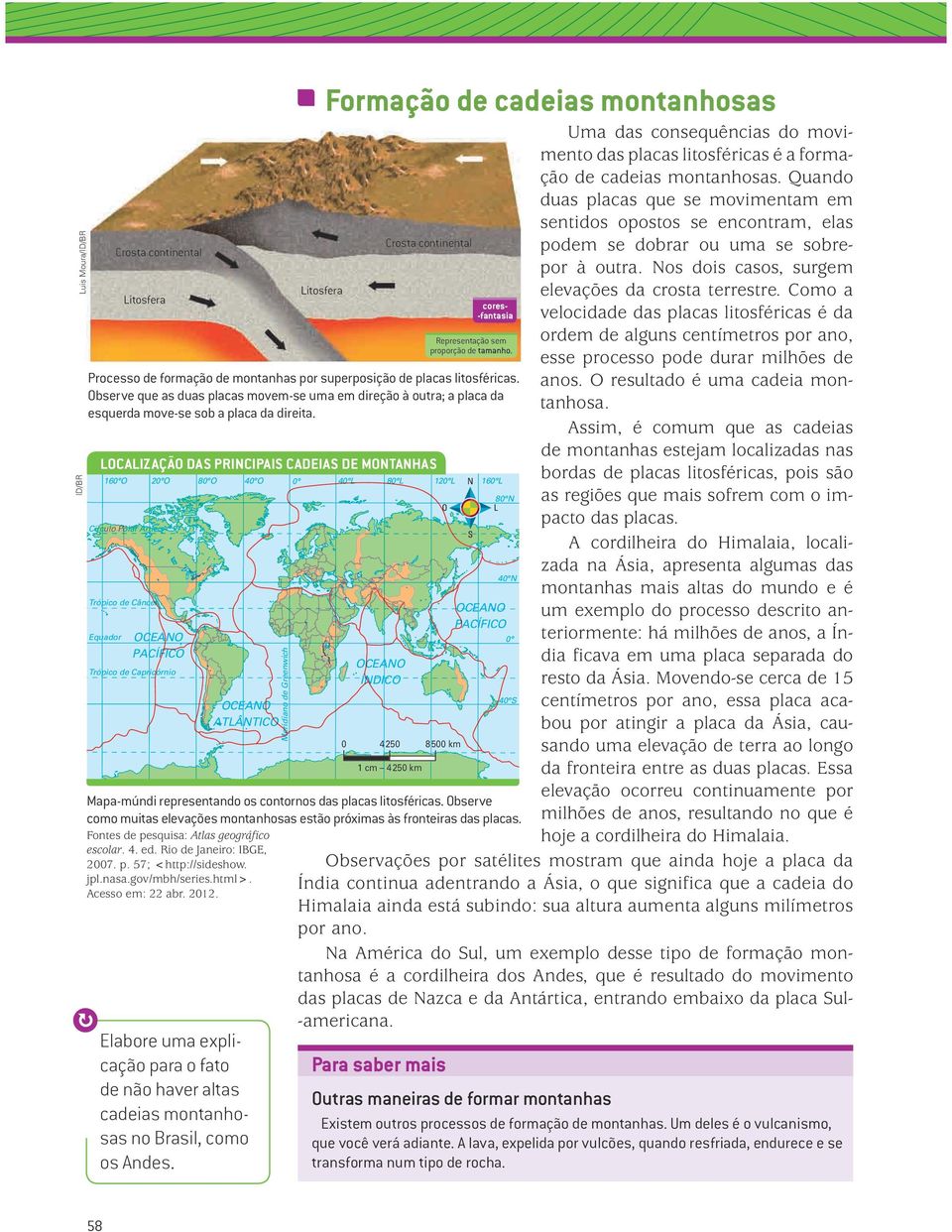 Meridiano de Greenwich Litosfera Formação de cadeias montanhosas Uma das consequências do movimento das placas litosféricas é a formação de cadeias montanhosas.