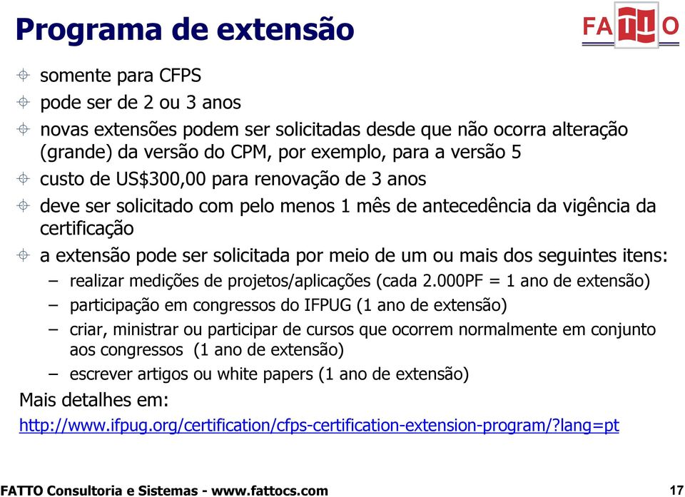 realizar medições de projetos/aplicações (cada 2.