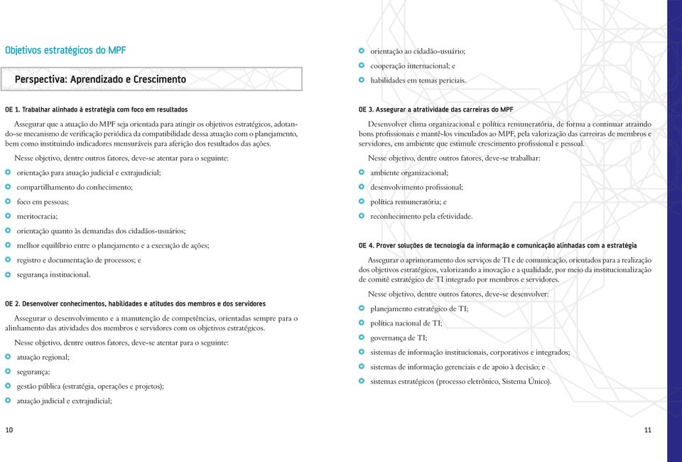 Assegurar a atratividade das carreiras do MPF Assegurar que a atuação do MPF seja orientada para atingir os objetivos estratégicos, adotando-se mecanismo de verificação periódica da compatibilidade