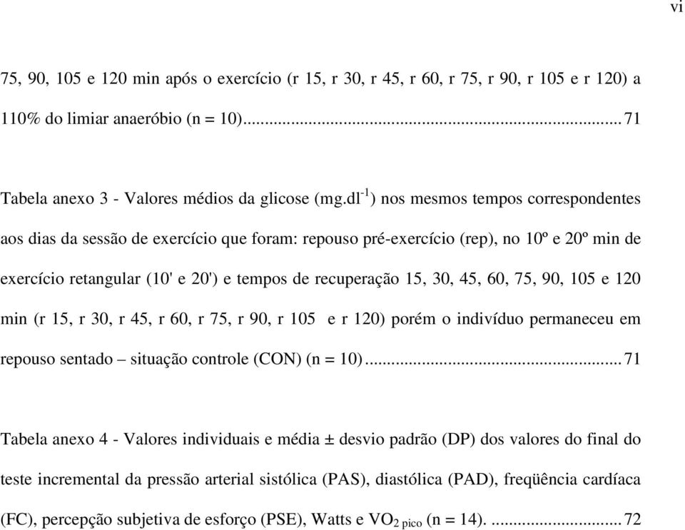 45, 60, 75, 90, 105 e 120 min (r 15, r 30, r 45, r 60, r 75, r 90, r 105 e r 120) porém o indivíduo permaneceu em repouso sentado situação controle (CON) (n = 10).