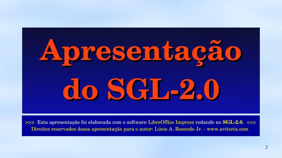 LibreOffice Impress rodando no SGL 2.0.