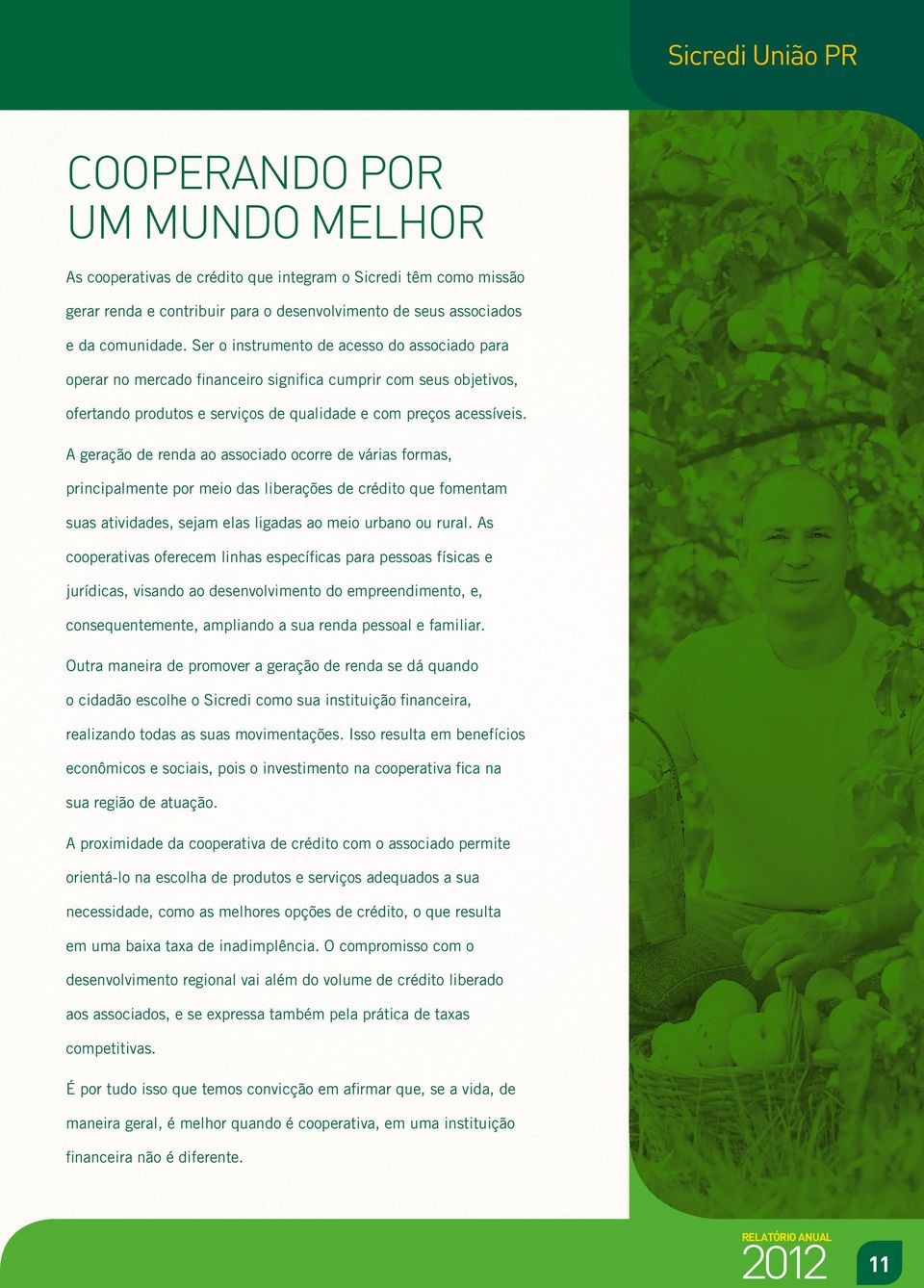 A geração de renda ao associado ocorre de várias formas, principalmente por meio das liberações de crédito que fomentam suas atividades, sejam elas ligadas ao meio urbano ou rural.