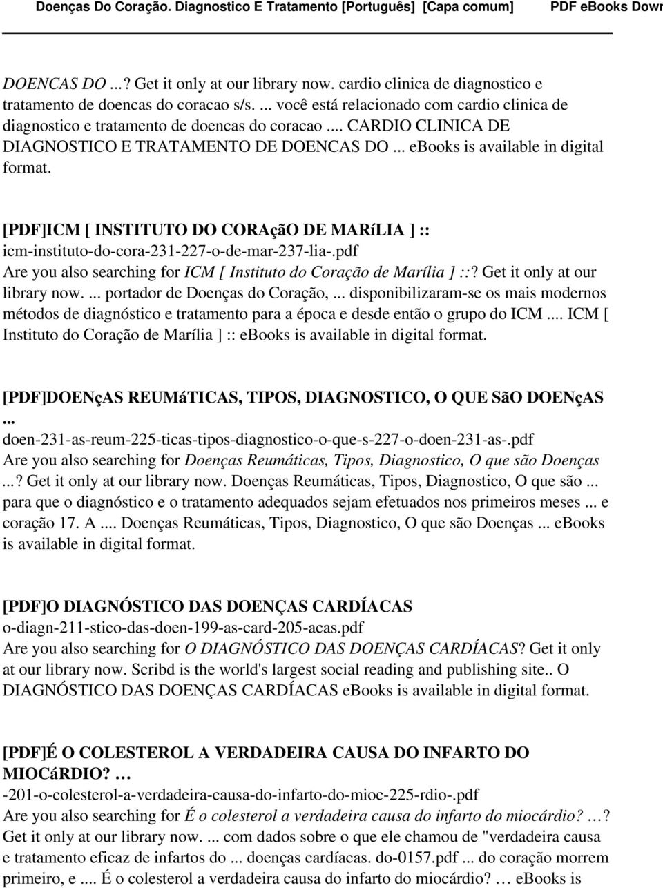 .. ebooks is available in digital [PDF]ICM [ INSTITUTO DO CORAçãO DE MARíLIA ] :: icm-instituto-do-cora-231-227-o-de-mar-237-lia-.