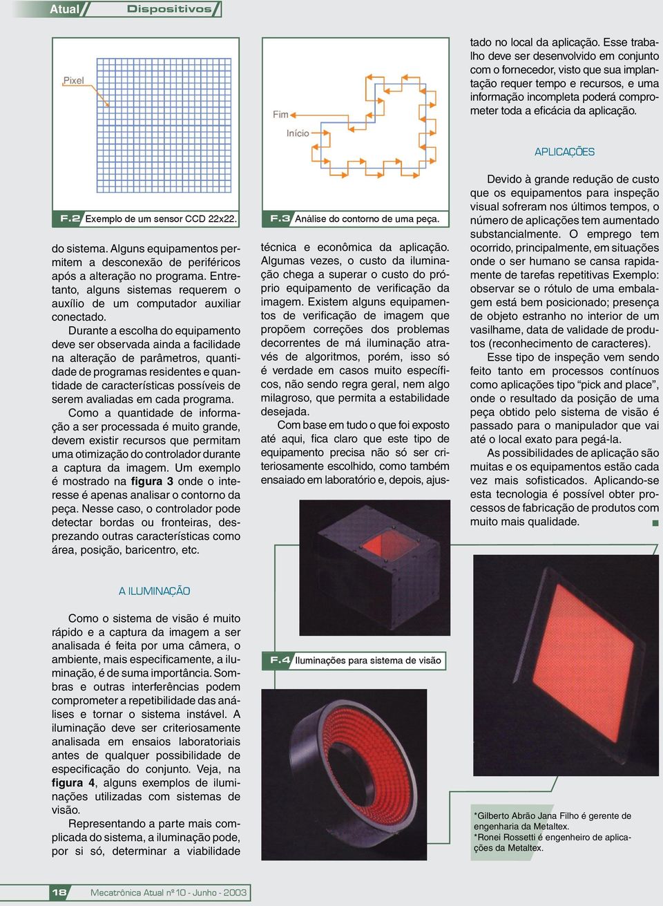 2 Exemplo de um sensor CCD 22x22. do sistema. Alguns equipamentos permitem a desconexão de periféricos após a alteração no programa.