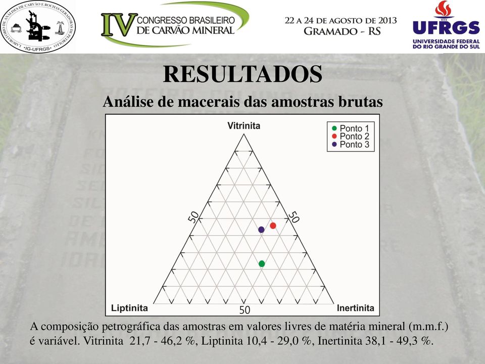 de matéria mineral (m.m.f.) é variável.