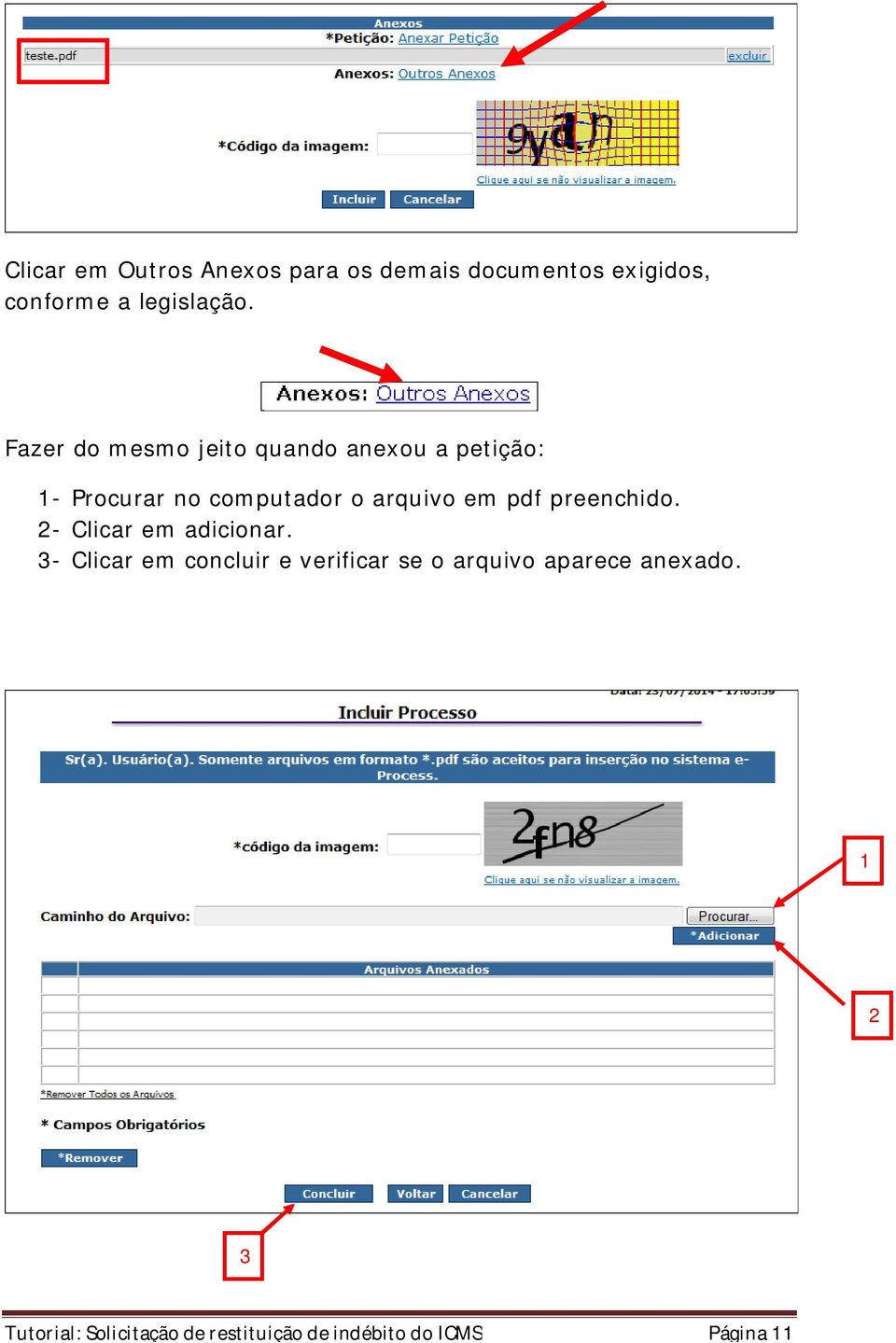 pdf preenchido. 2- Clicar em adicionar.