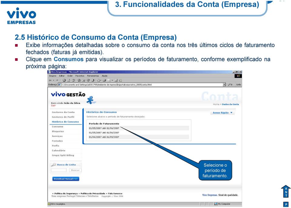 da conta nos três últimos ciclos de faturamento fechados (faturas já emitidas).