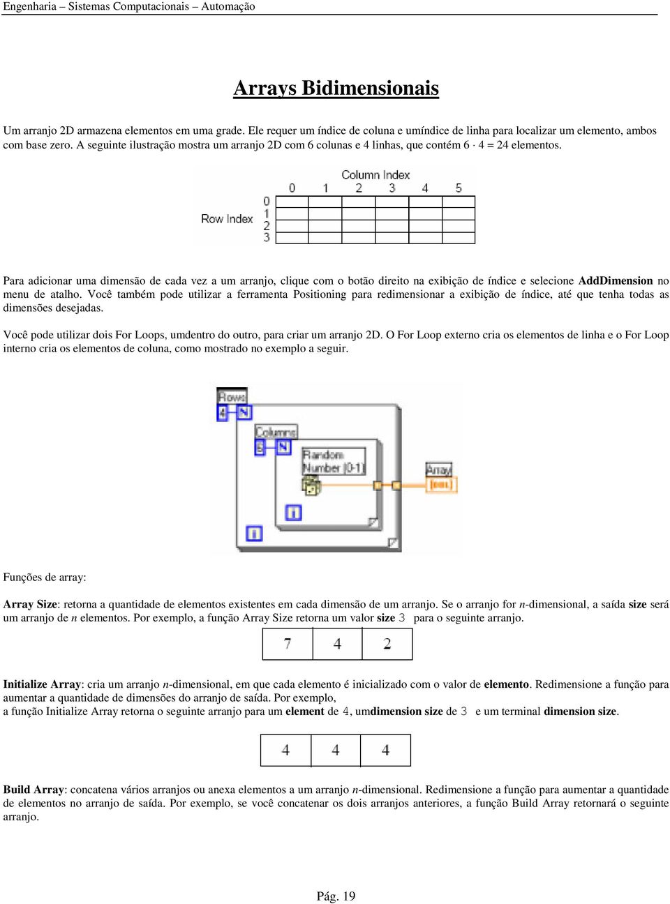 Para adicionar uma dimensão de cada vez a um arranjo, clique com o botão direito na exibição de índice e selecione AddDimension no menu de atalho.