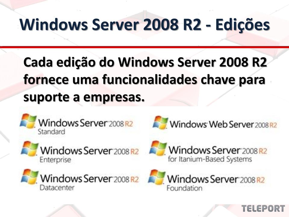 2008 R2 fornece uma