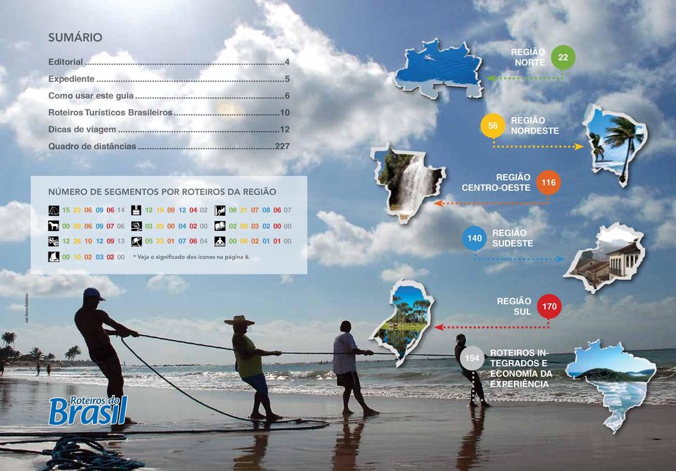 ..227 56 Região Nordeste Número de SEGMENTOS POR Roteiros DA Região Região Centro-oeste 116 15 22 06 09 06 14 12 19 09 12 04 02 08 21 07 08 06