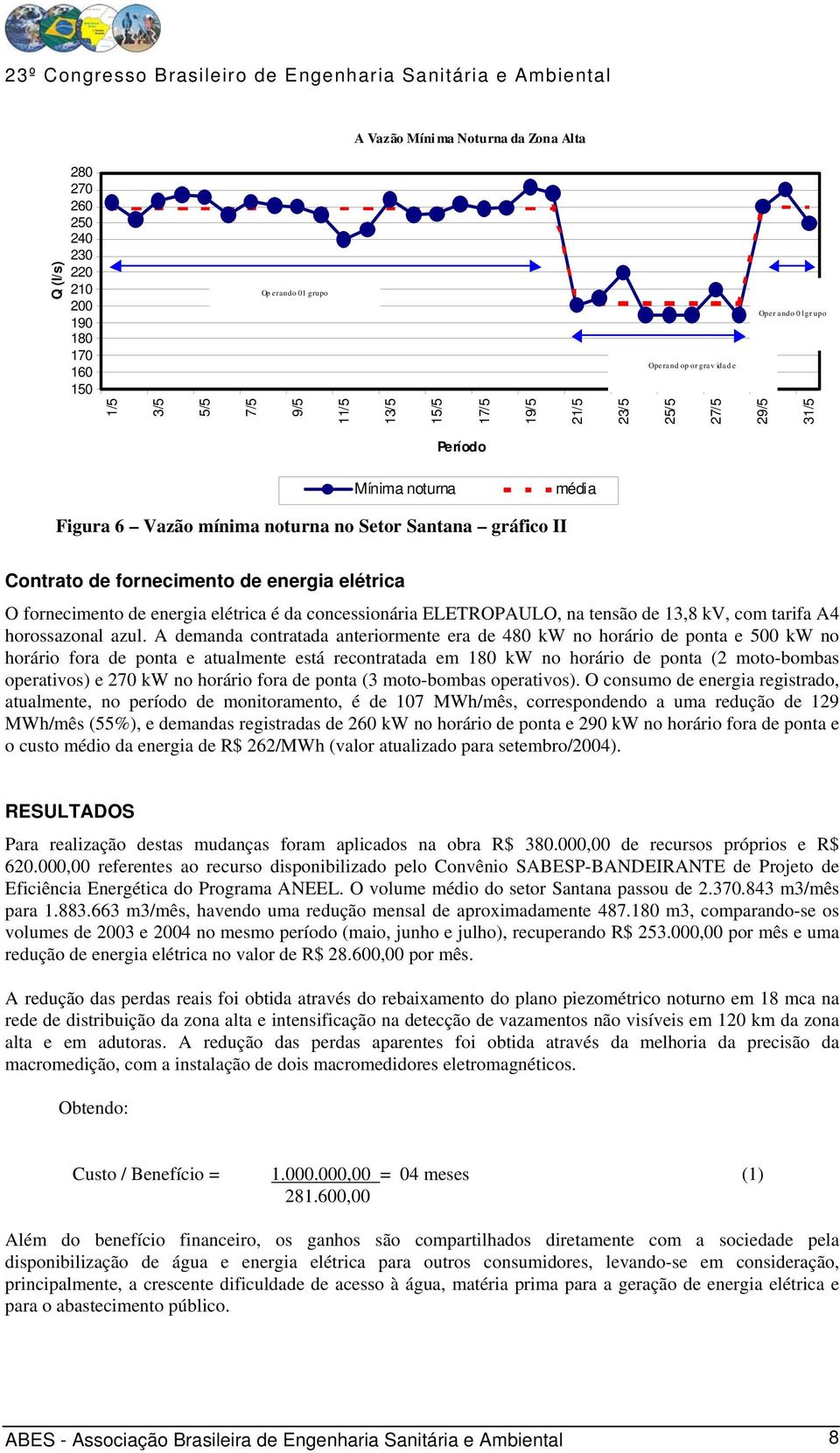 elétrica é da concessionária ELETROPAULO, na tensão de 13,8 kv, com tarifa A4 horossazonal azul.