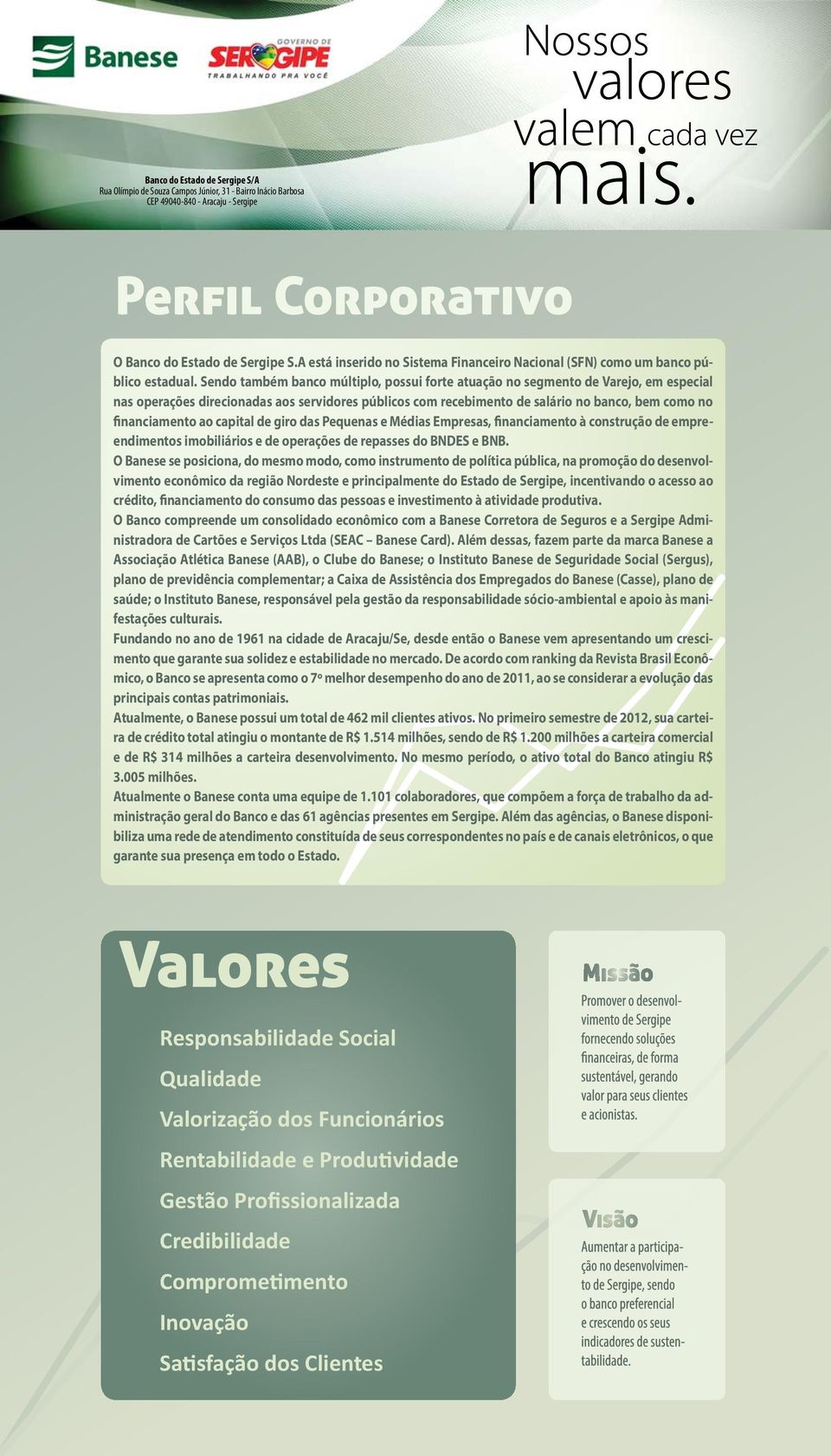 Sendo também banco múltiplo, possui forte atuação no segmento de Varejo, em especial nas operações direcionadas aos servidores públicos com recebimento de salário no banco, bem como no financiamento