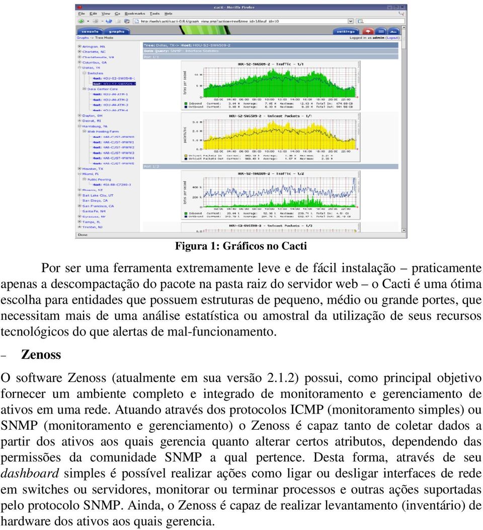 mal-funcionamento. Zenoss O software Zenoss (atualmente em sua versão 2.1.