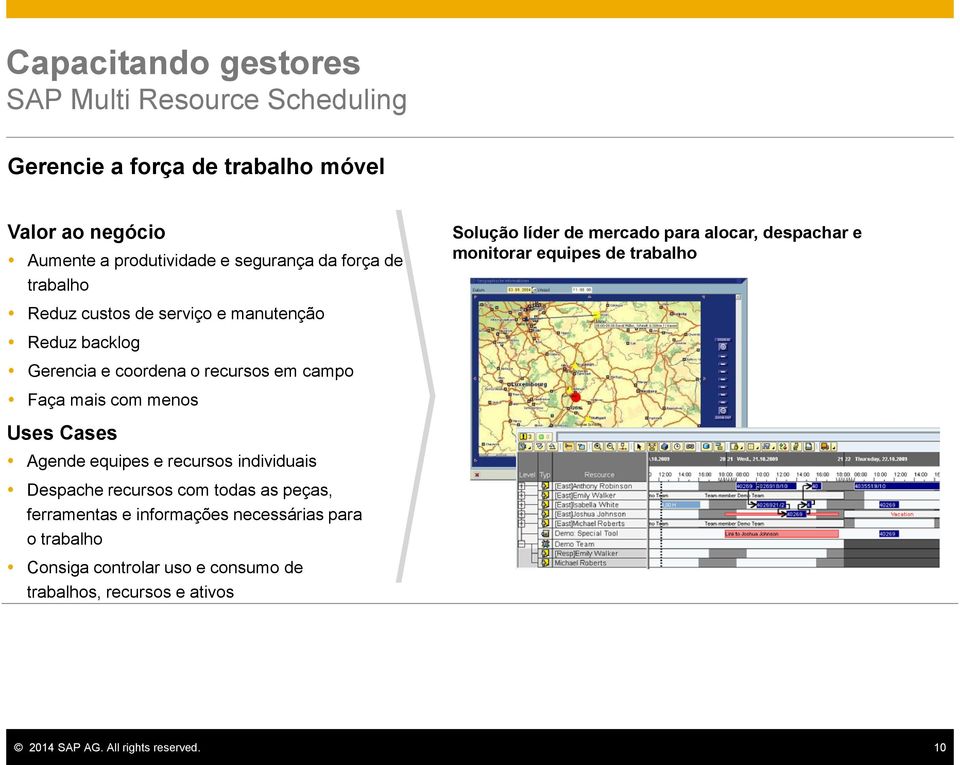 equipes e recursos individuais Despache recursos com todas as peças, ferramentas e informações necessárias para o trabalho Consiga controlar uso e