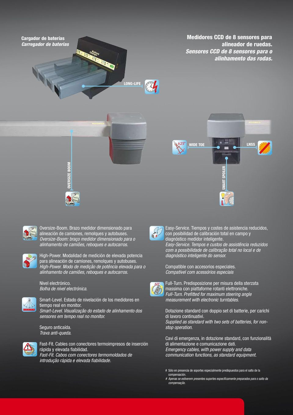 Oversize-Boom: braço medidor dimensionado para o alinhamento de camiões, reboques e autocarros. High-Power.