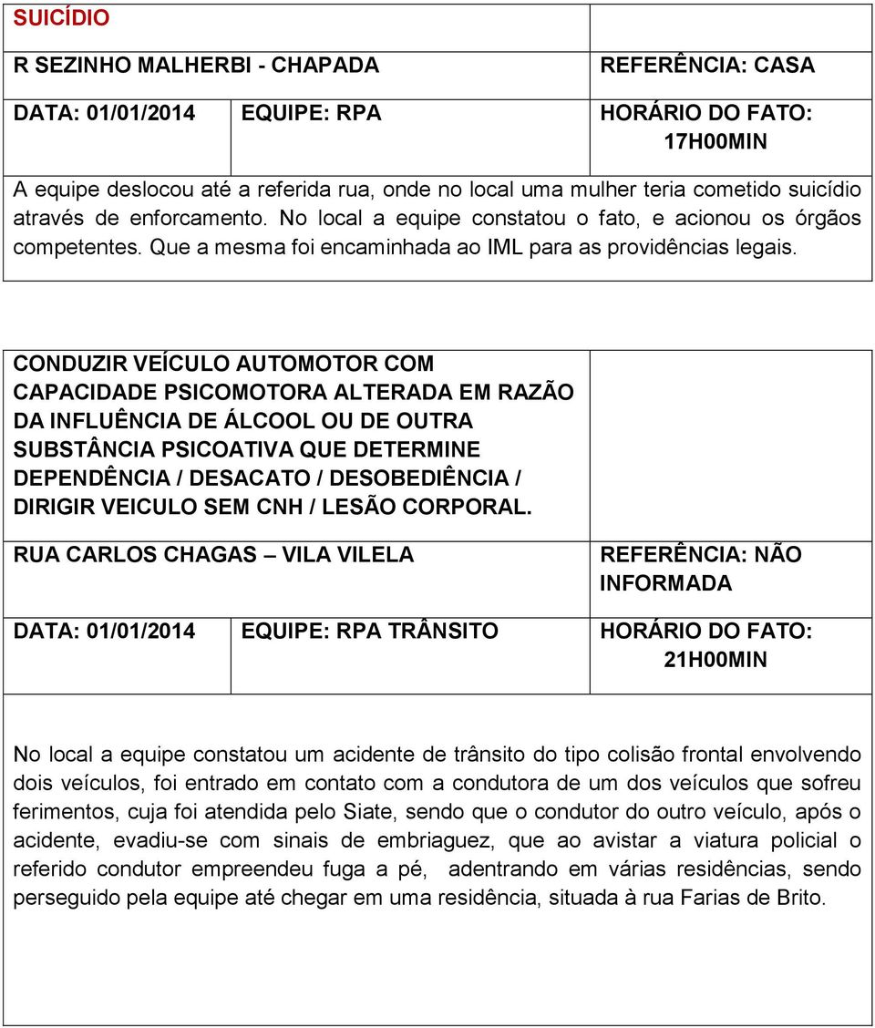 CONDUZIR VEÍCULO AUTOMOTOR COM CAPACIDADE PSICOMOTORA ALTERADA EM RAZÃO DA INFLUÊNCIA DE ÁLCOOL OU DE OUTRA SUBSTÂNCIA PSICOATIVA QUE DETERMINE DEPENDÊNCIA / DESACATO / DESOBEDIÊNCIA / DIRIGIR