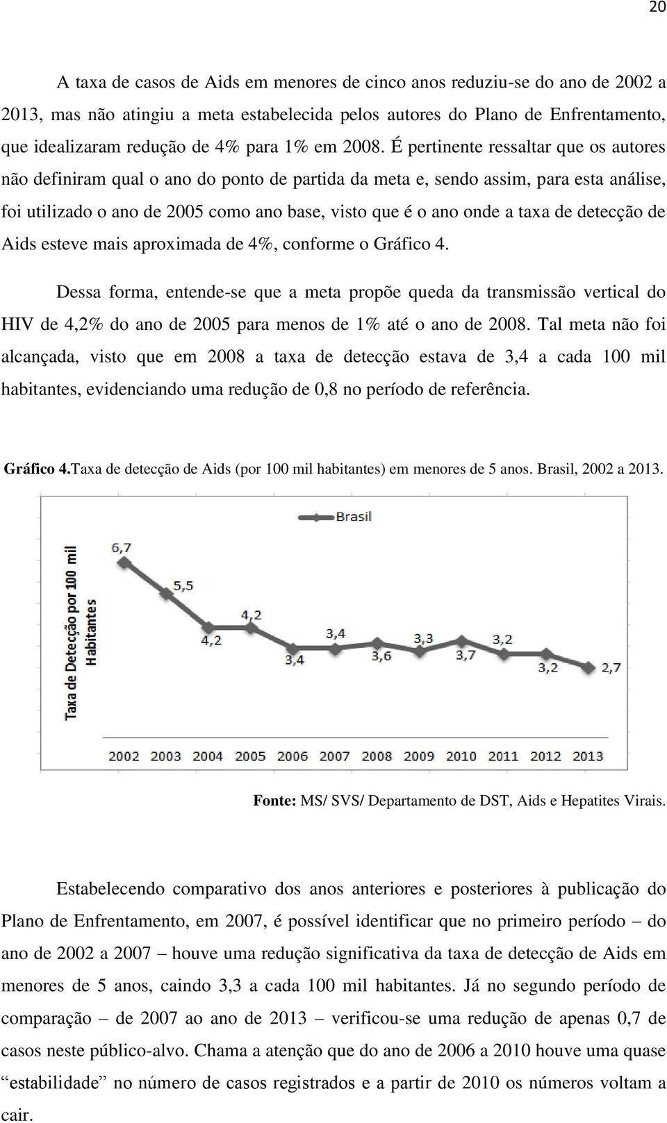 É pertinente ressaltar que os autores não definiram qual o ano do ponto de partida da meta e, sendo assim, para esta análise, foi utilizado o ano de 2005 como ano base, visto que é o ano onde a taxa