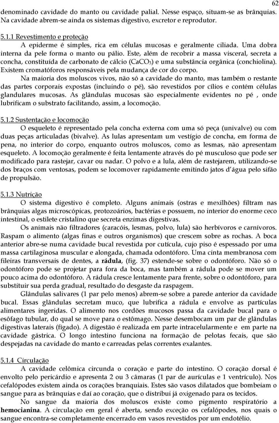 Este, além de recobrir a massa visceral, secreta a concha, constituída de carbonato de cálcio (CaCO 3 ) e uma substância orgânica (conchiolina).