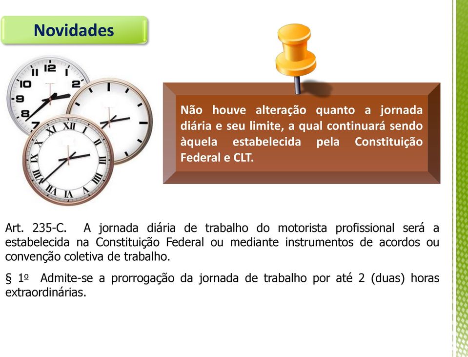 A jornada diária de trabalho do motorista profissional será a estabelecida na Constituição Federal ou