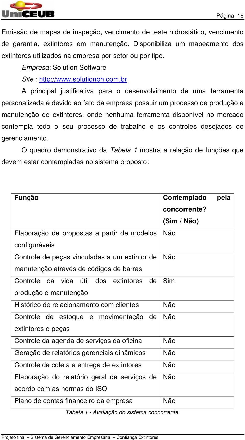 br A principal justificativa para o desenvolvimento de uma ferramenta personalizada é devido ao fato da empresa possuir um processo de produção e manutenção de extintores, onde nenhuma ferramenta