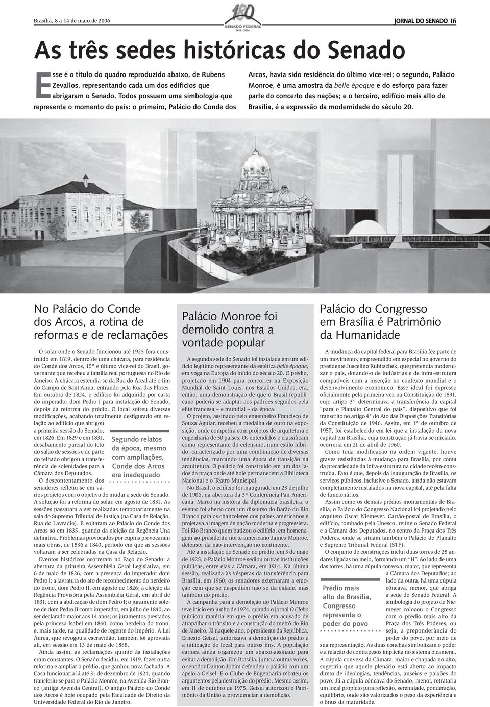 époque e do esforço para fazer parte do concerto das nações; e o terceiro, edifício mais alto de Brasília, é a expressão da modernidade do século 20.