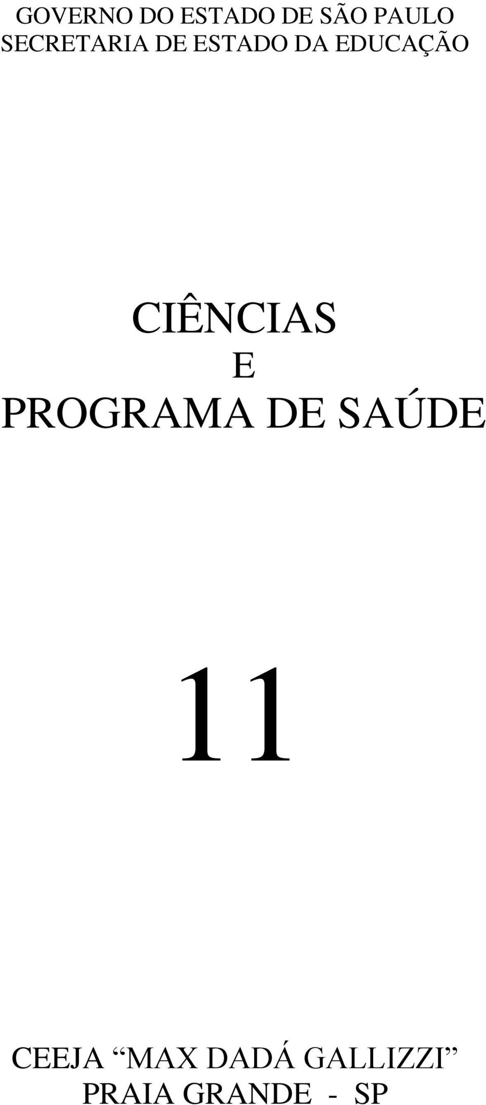 CIÊNCIAS E PROGRAMA DE SAÚDE 11