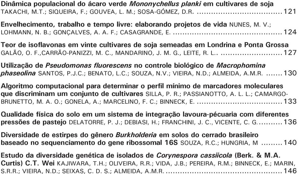 L...127 Utilização de Pseudomonas fluorescens no controle biológico de Macrophomina phaseolina SANTOS, P.J.C.; BENATO, L.C.; SOUZA, N.V.; VIEIRA