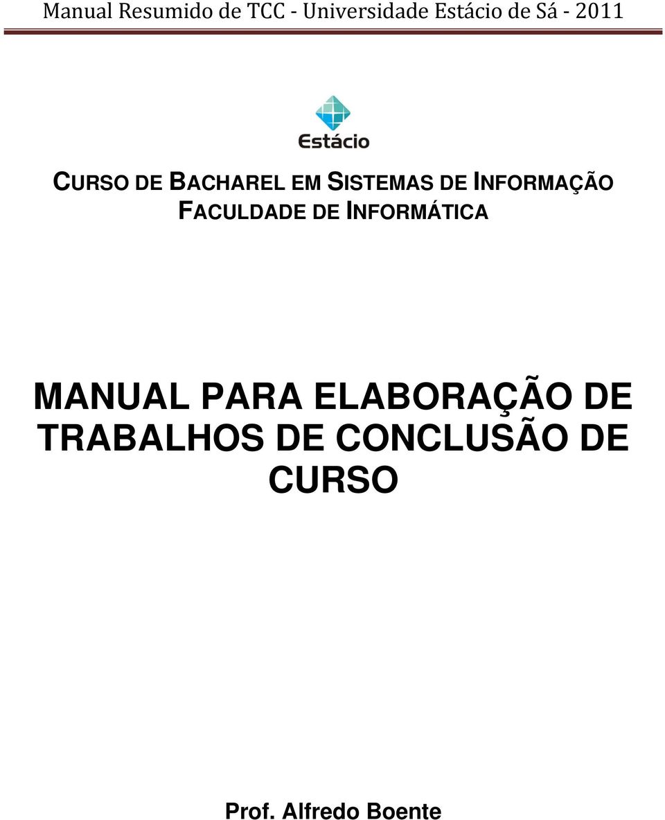 MANUAL PARA ELABORAÇÃO DE TRABALHOS