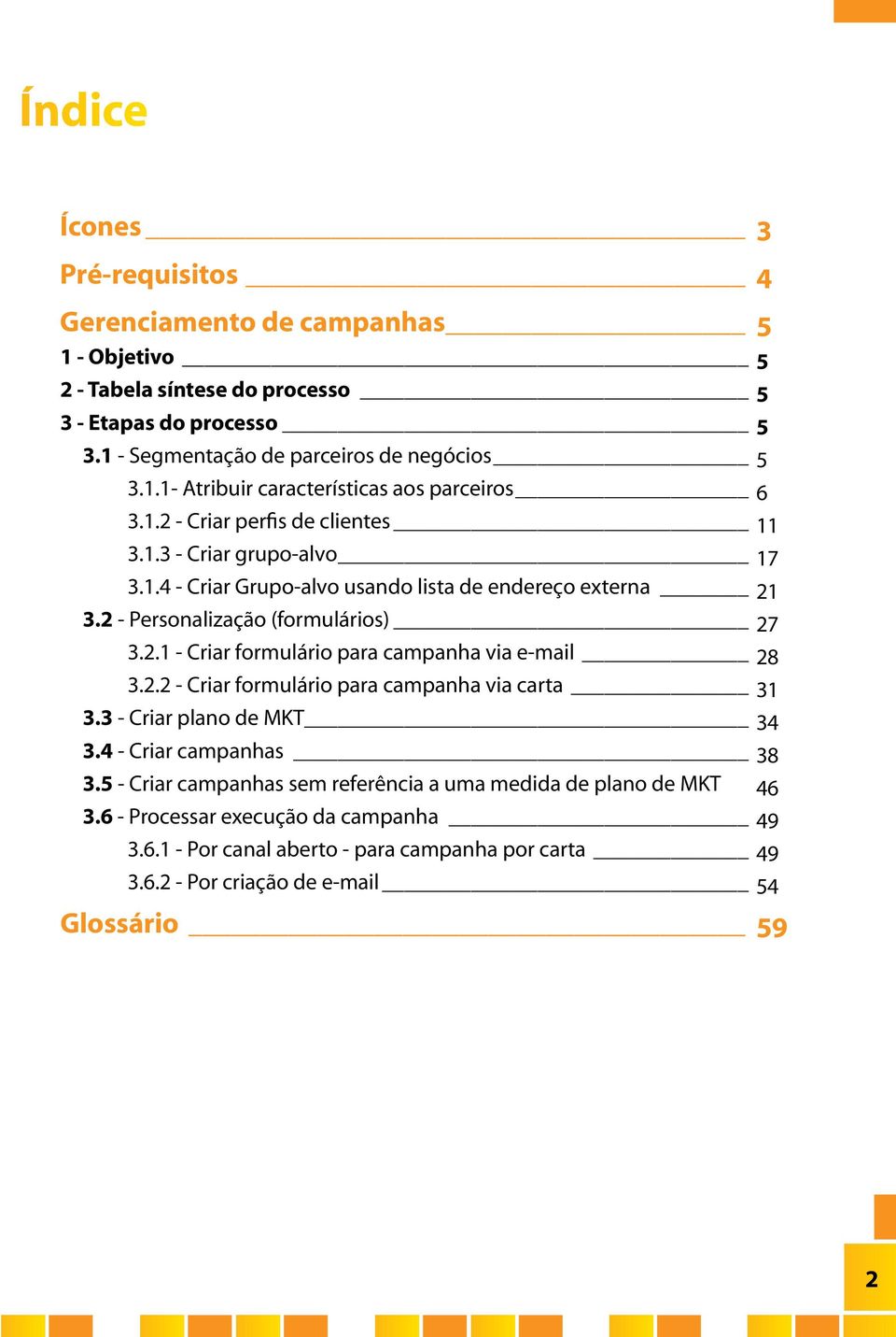 2.2 - Criar formulário para campanha via carta 3.3 - Criar plano de MKT 3.4 - Criar campanhas 3.5 - Criar campanhas sem referência a uma medida de plano de MKT 3.