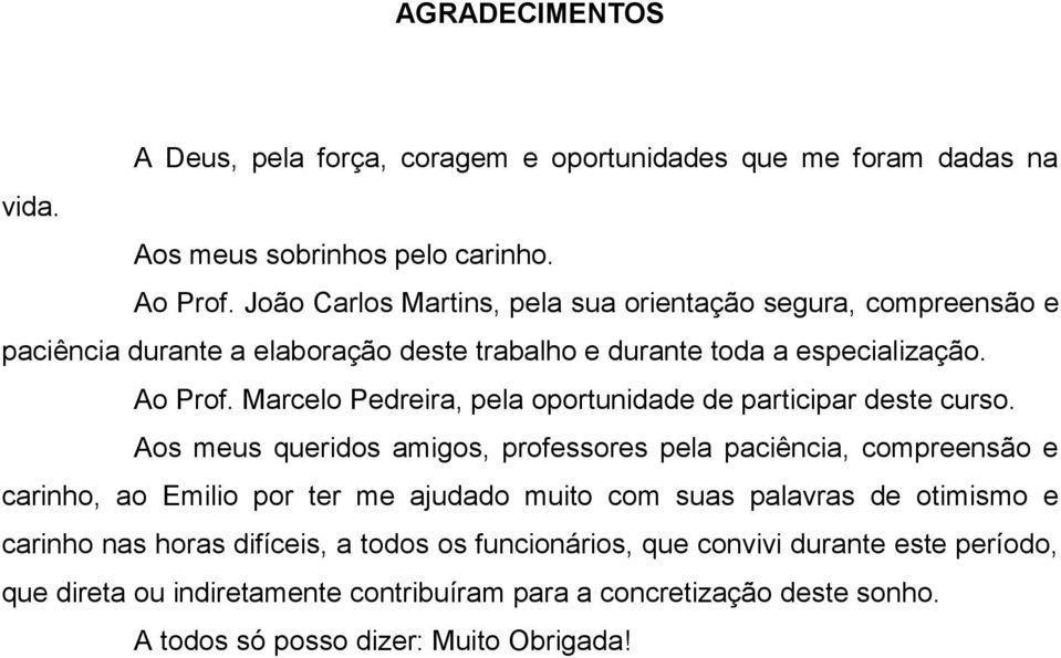 Marcelo Pedreira, pela oportunidade de participar deste curso.