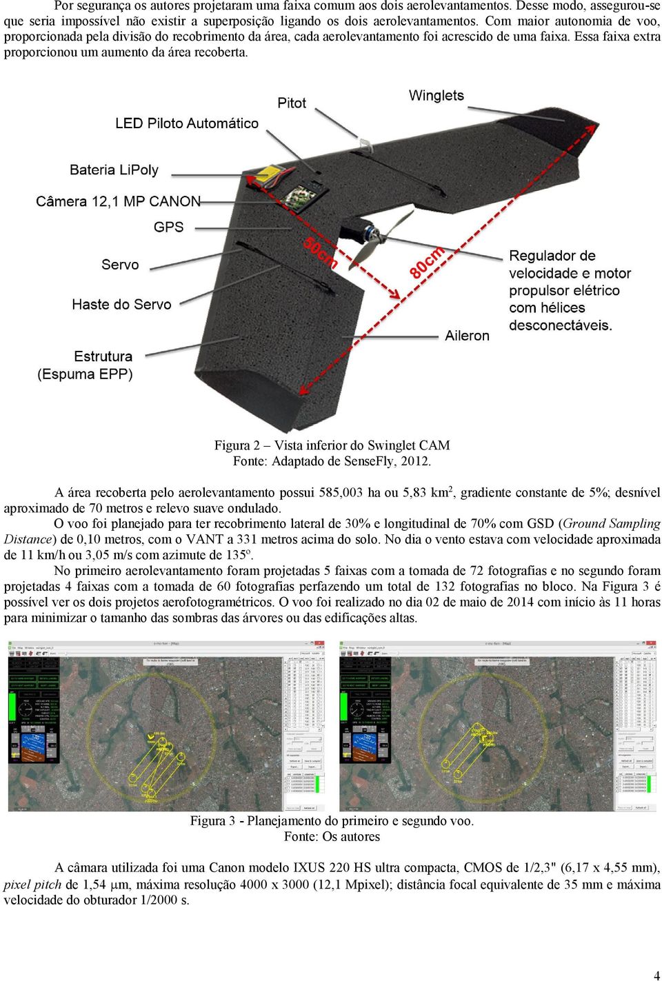 Figura Vista inferior do Swinglet CAM Fonte: Adaptado de SenseFly, 0.