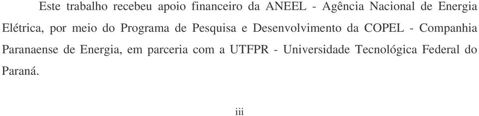 e Desenvolvimento da COPEL - Companhia Paranaense de Energia,