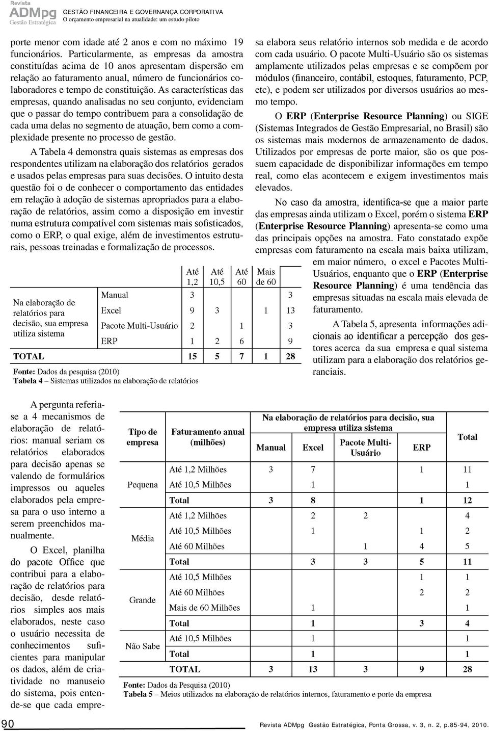 As características das empresas, quando analisadas no seu conjunto, evidenciam que o passar do tempo contribuem para a consolidação de cada uma delas no segmento de atuação, bem como a complexidade