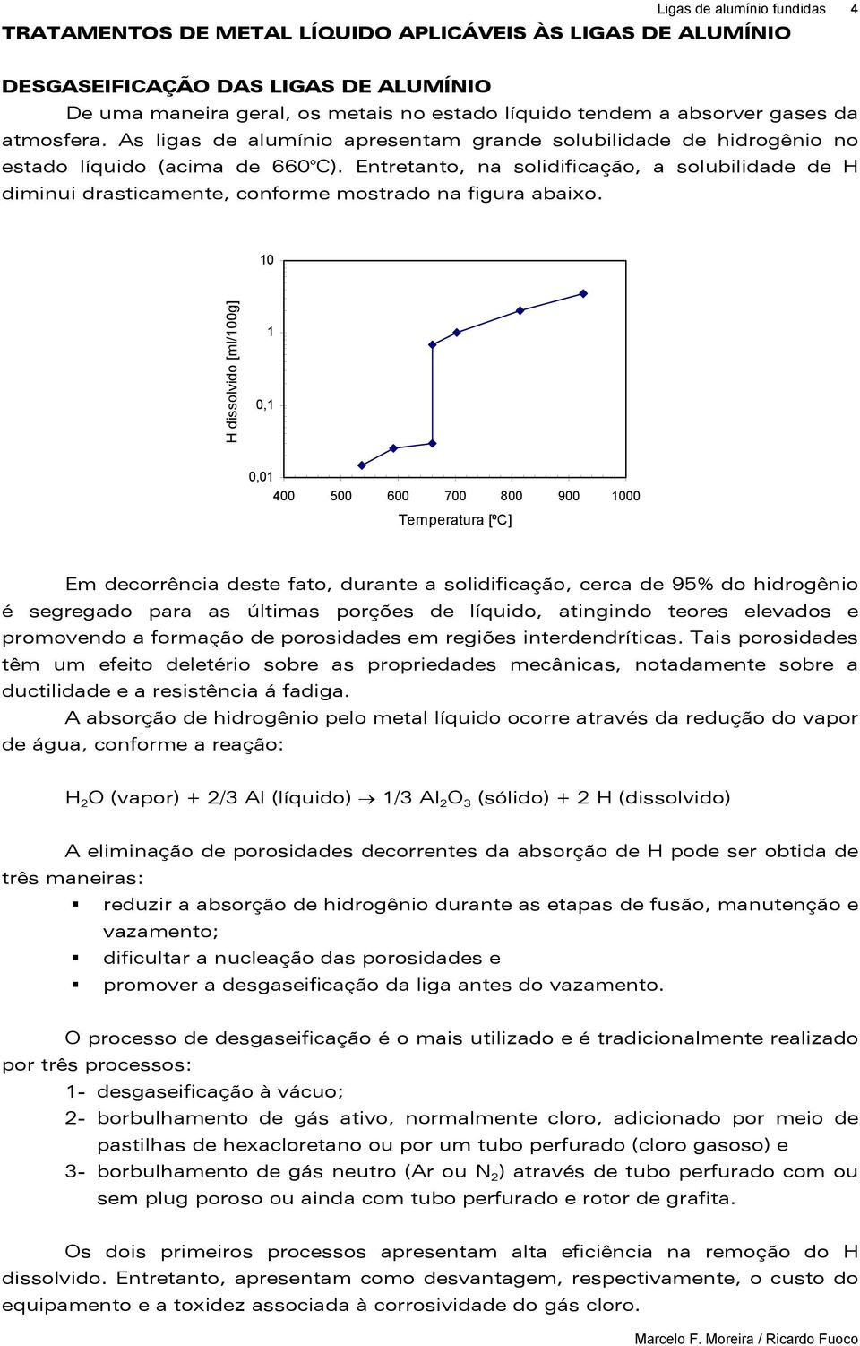 Entretanto, na solidificação, a solubilidade de H diminui drasticamente, conforme mostrado na figura abaixo.