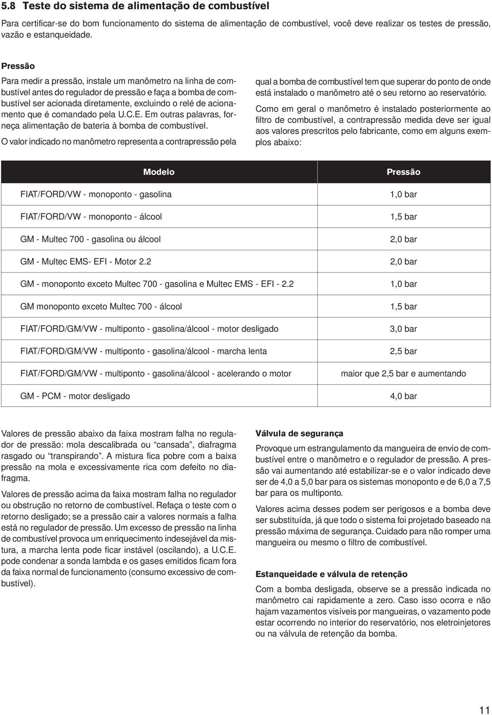 comandado pela U.C.E. Em outras palavras, forneça alimentação de bateria à bomba de combustível.