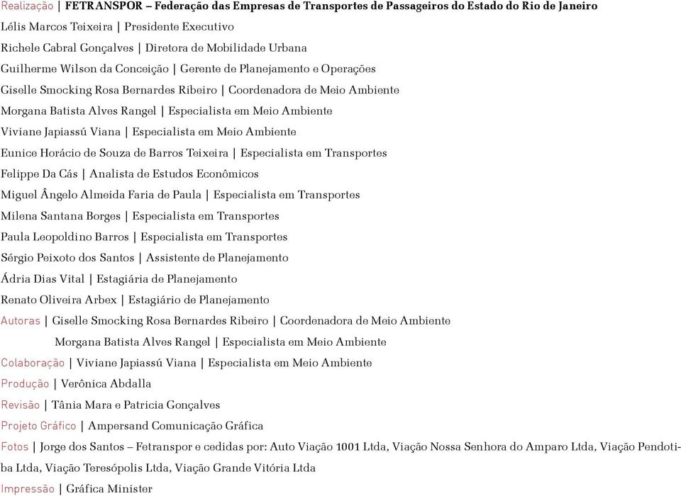 Ambiente Viviane Japiassú Viana Especialista em Meio Ambiente Eunice Horácio de Souza de Barros Teixeira Especialista em Transportes Felippe Da Cás Analista de Estudos Econômicos Miguel Ângelo