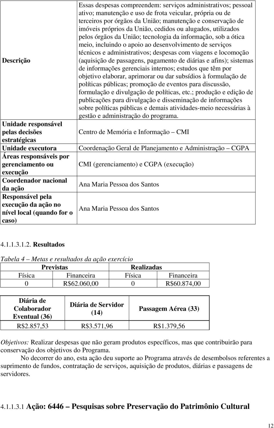 conservação de imóveis próprios da União, cedidos ou alugados, utilizados pelos órgãos da União; tecnologia da informação, sob a ótica meio, incluindo o apoio ao desenvolvimento de serviços técnicos