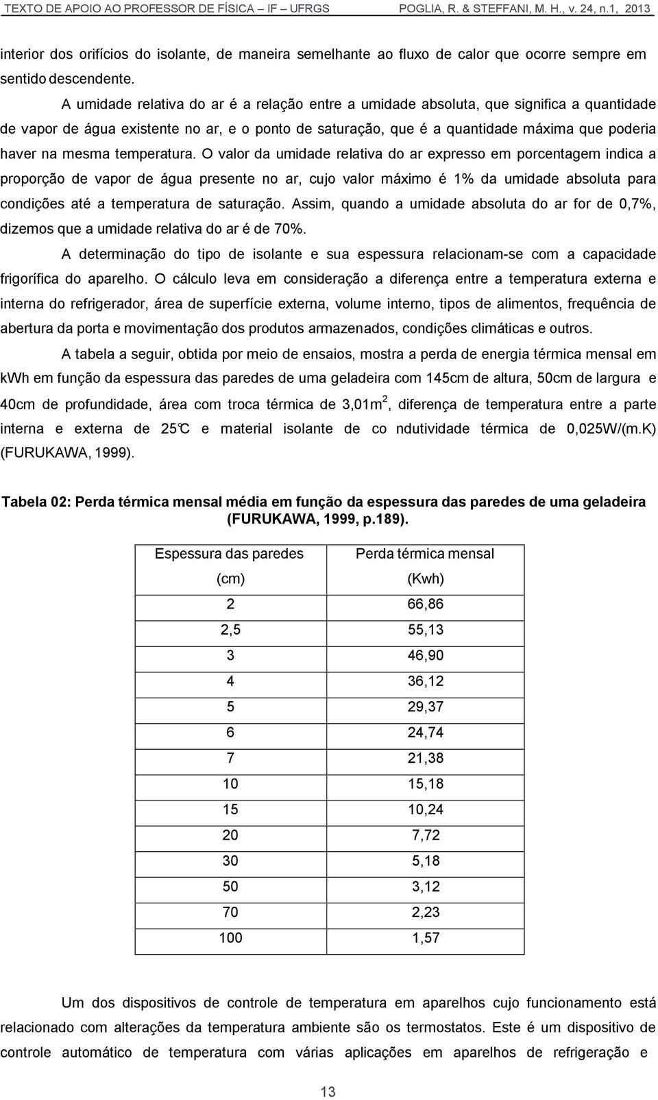 mesma temperatura.