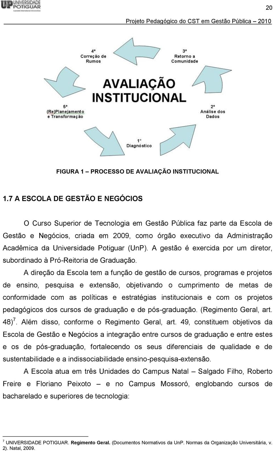 Universidade Potiguar (UnP). A gestão é exercida por um diretor, subordinado à Pró-Reitoria de Graduação.