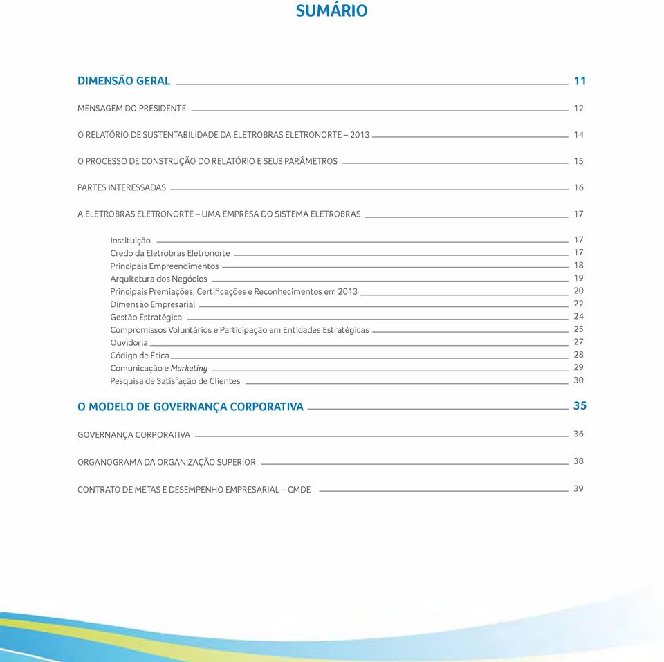 2013 Dimensão Empresarial gestão Estratégica Compromissos Voluntários e Participação em Entidades Estratégicas Ouvidoria Código de Ética Comunicação e Marketing Pesquisa de Satisfação de Clientes O