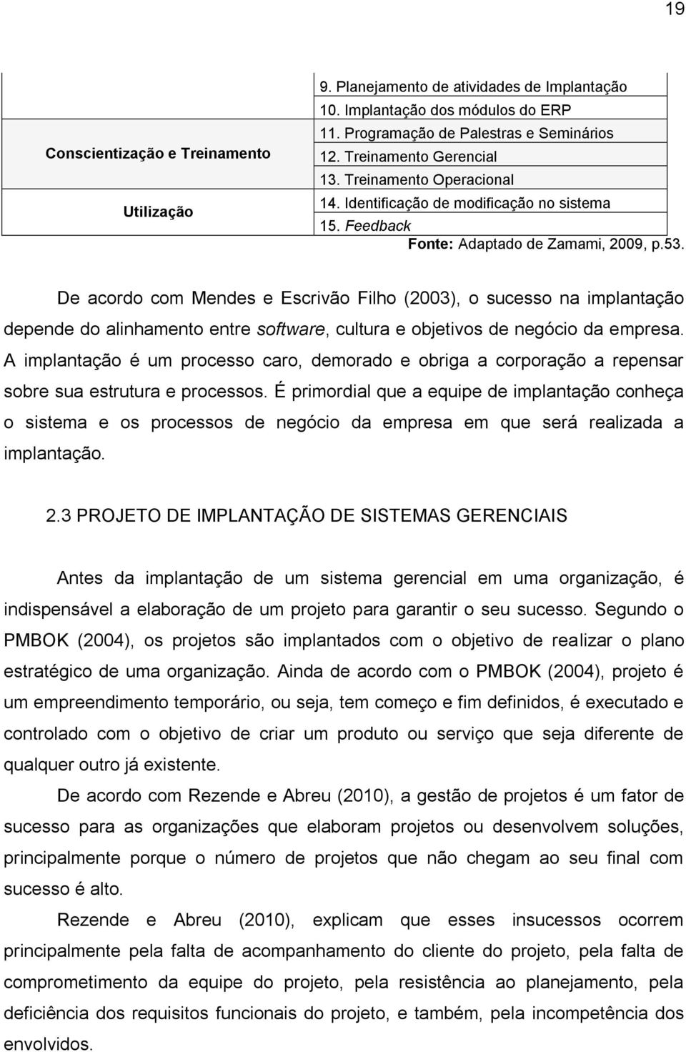 De acordo com Mendes e Escrivão Filho (2003), o sucesso na implantação depende do alinhamento entre software, cultura e objetivos de negócio da empresa.