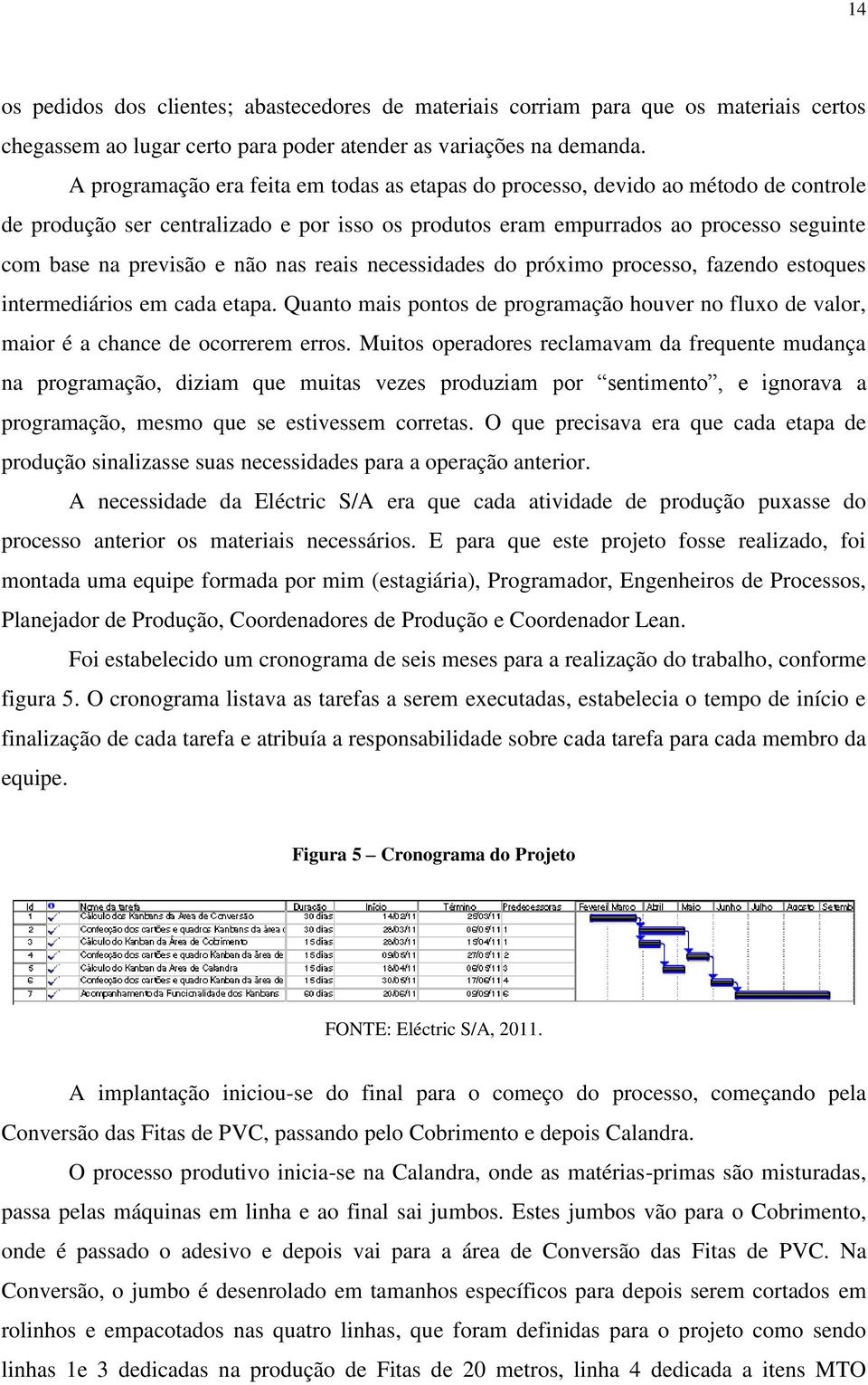 não nas reais necessidades do próximo processo, fazendo estoques intermediários em cada etapa. Quanto mais pontos de programação houver no fluxo de valor, maior é a chance de ocorrerem erros.