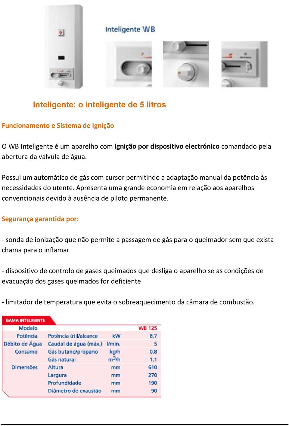 Apresenta uma grande economia em relação aos aparelhos convencionais devido à ausência de piloto permanente.