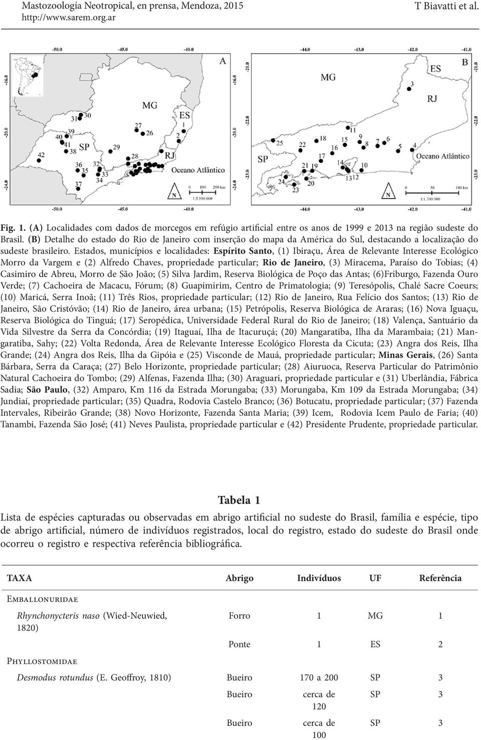 (B) Detalhe do estado do Rio de Janeiro com inserção do mapa da América do Sul, destacando a localização do sudeste brasileiro.