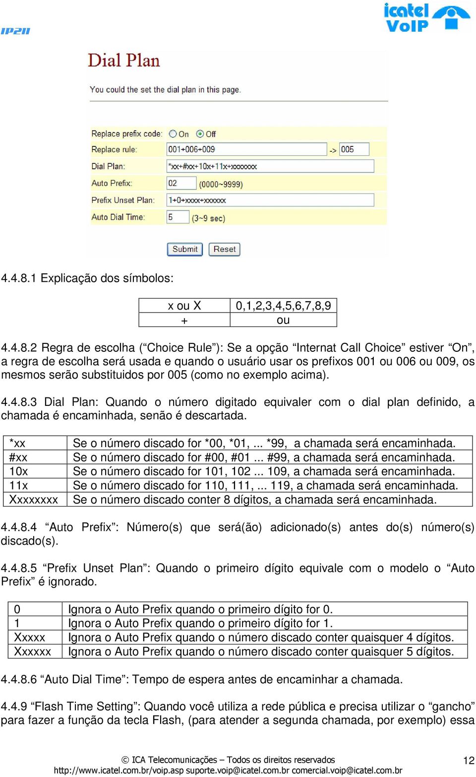 prefixos 001 ou 006 ou 009, os mesmos serão substituidos por 005 (como no exemplo acima).