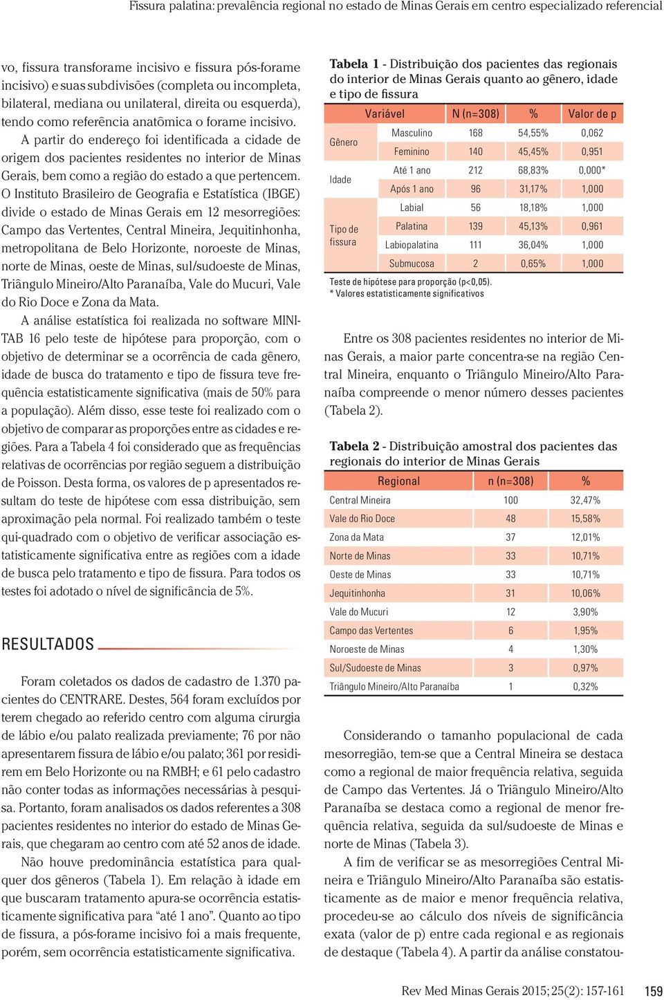 A fim de verificar se as mesorregiões Central Mineira e Triângulo Mineiro/Alto Paranaíba são estatisticamente as de maior e menor frequência relativa, procedeu-se ao cálculo dos níveis de